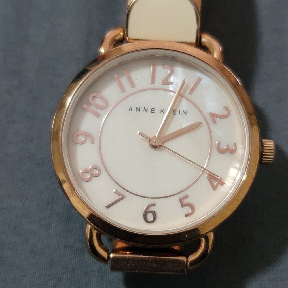 Anne Klein Ceramic Rose Gold Watch - Picture 3 of 7